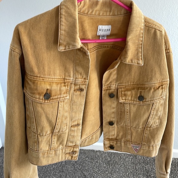 Gold/mustard Guess vintage Cropped Jean Jacket - Picture 4 of 4